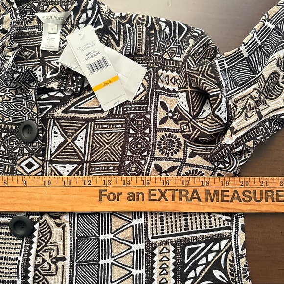 MULTIPLES Missy Tribal Beat Button-Up Blouse – Size Small - Picture 6 of 7